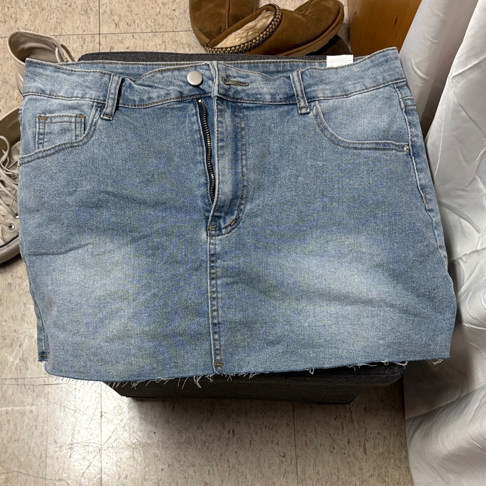 Light Blue Denim Skirt